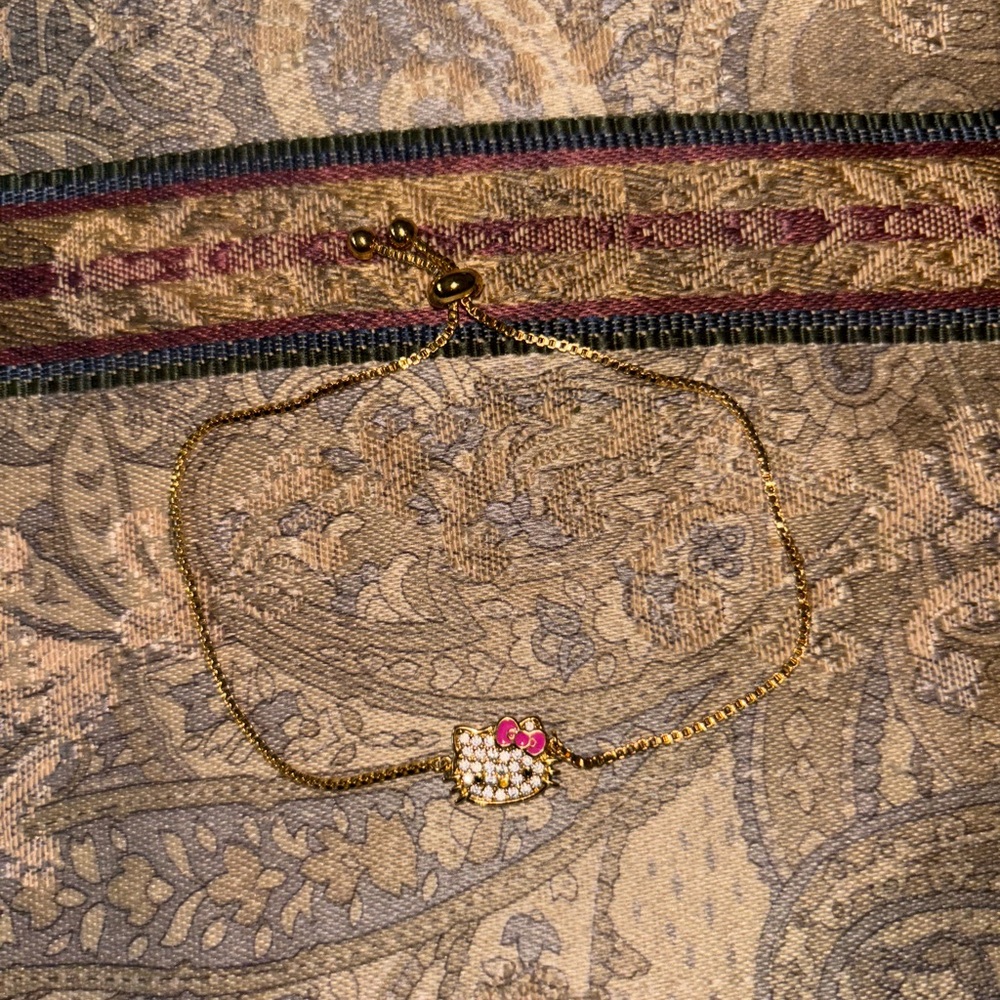 Hello Kitty Gold and Pink Bracelet